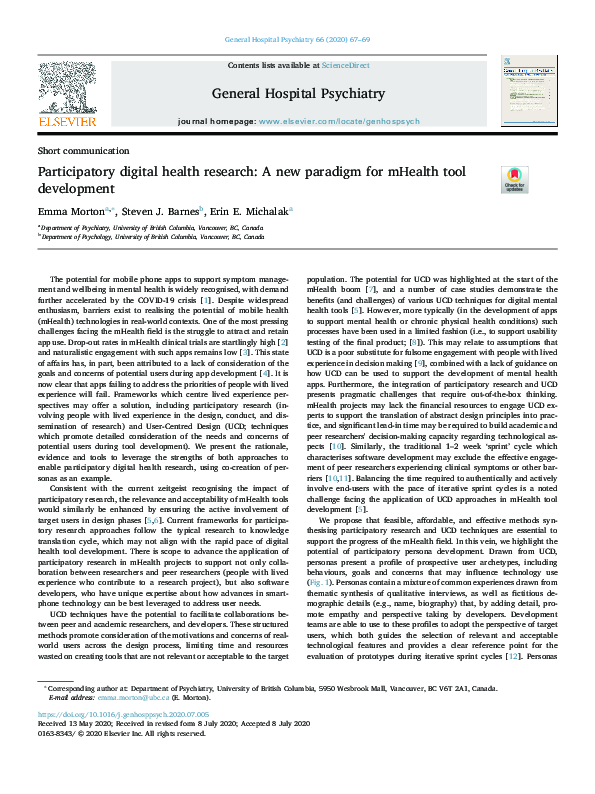 (PDF) Participatory digital health research: A new paradigm for mHealth ...