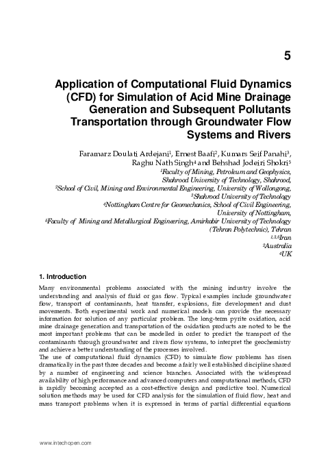 (PDF) Application of Computational Fluid Dynamics (CFD) for Simulation ...