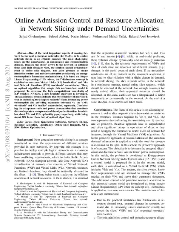 (PDF) Online Admission Control and Resource Allocation in Network ...