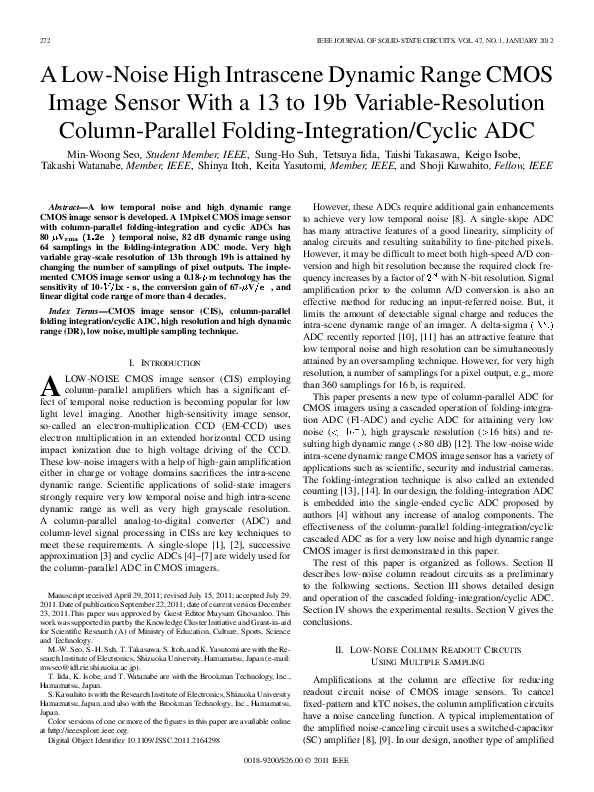 (PDF) A Low-Noise High Intrascene Dynamic Range CMOS Image Sensor With ...