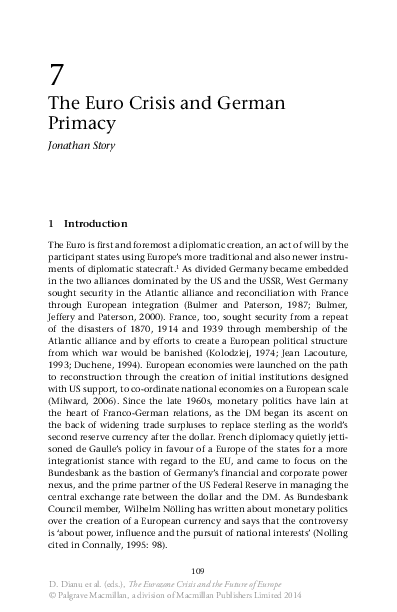 (PDF) The Euro Crisis and German Primacy