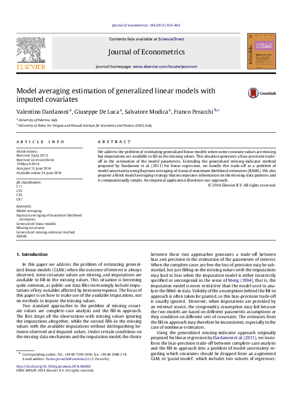 (PDF) Model averaging estimation of generalized linear models with ...