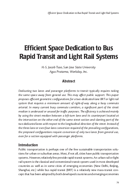 (PDF) Efficient Space Dedication to Bus Rapid Transit and Light Rail ...