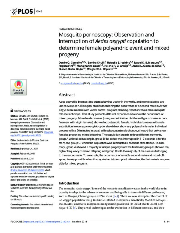 (PDF) Mosquito pornoscopy: Observation and interruption of Aedes ...