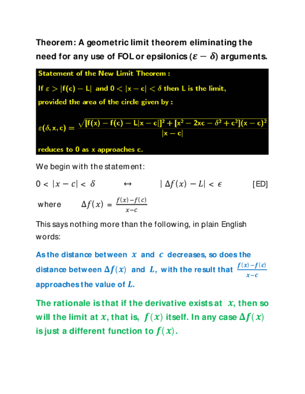 (PDF) Geometric Limit Theorem for all Epsilon-Delta Arguments in limit ...
