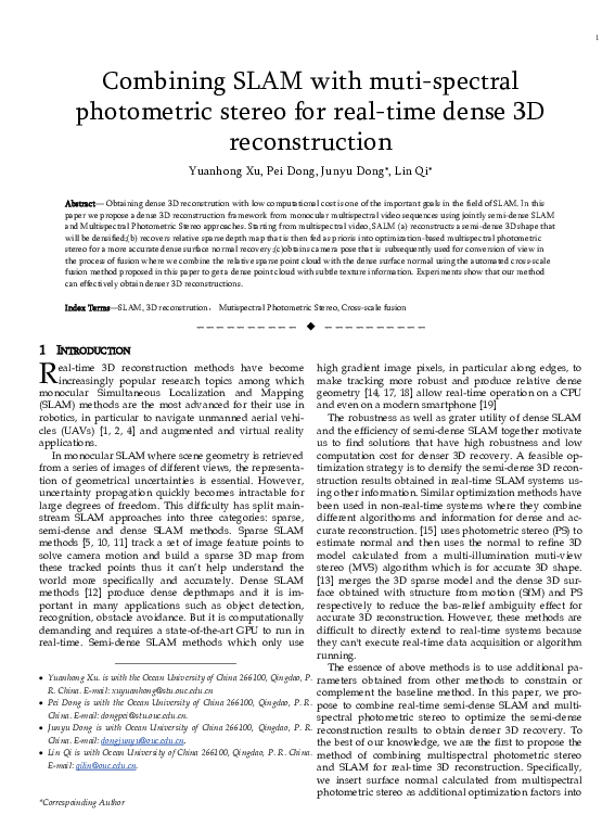 (PDF) Combining SLAM with muti-spectral photometric stereo for real ...