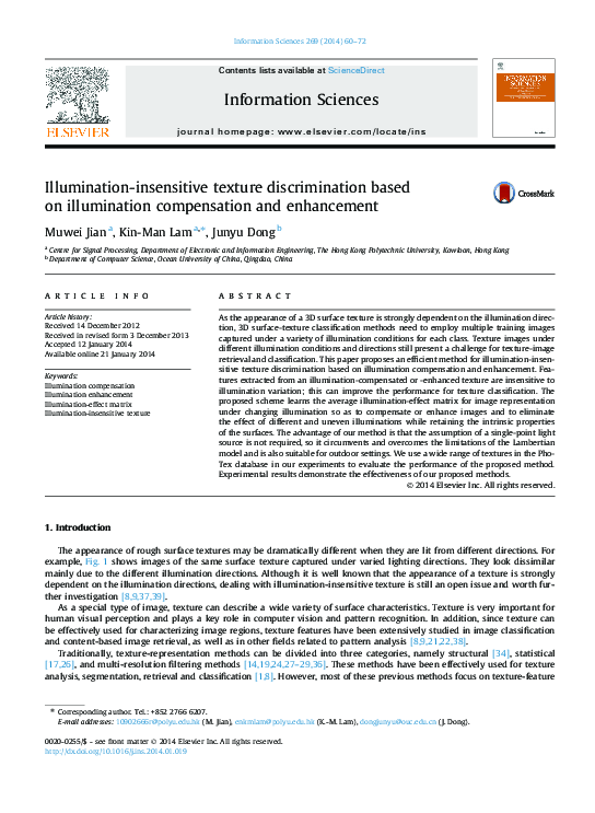 (PDF) Illumination-insensitive texture discrimination based on ...