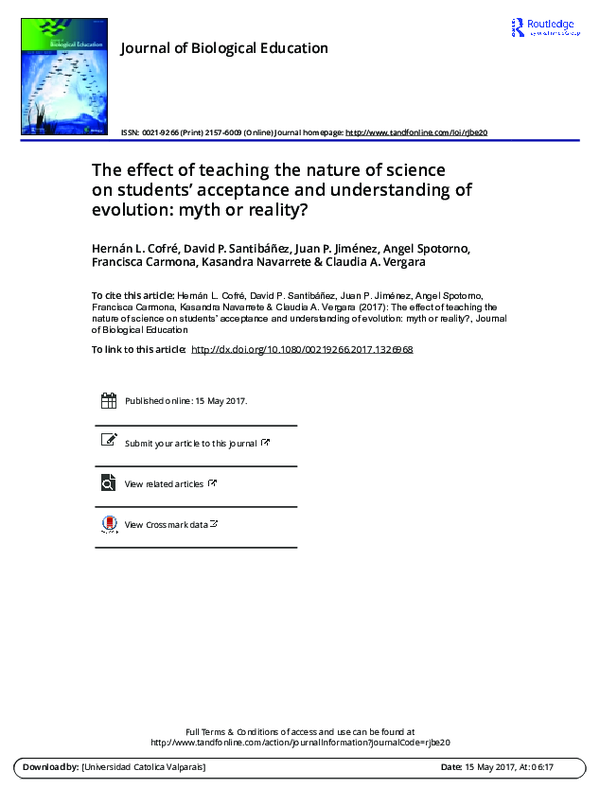 (PDF) The effect of teaching the nature of science on students ...