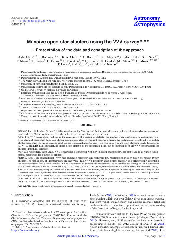 (PDF) Massive open star clusters using the VVV survey