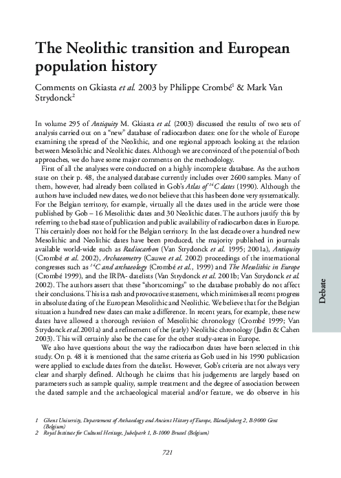 (PDF) The Neolithic transition and European population history – a response