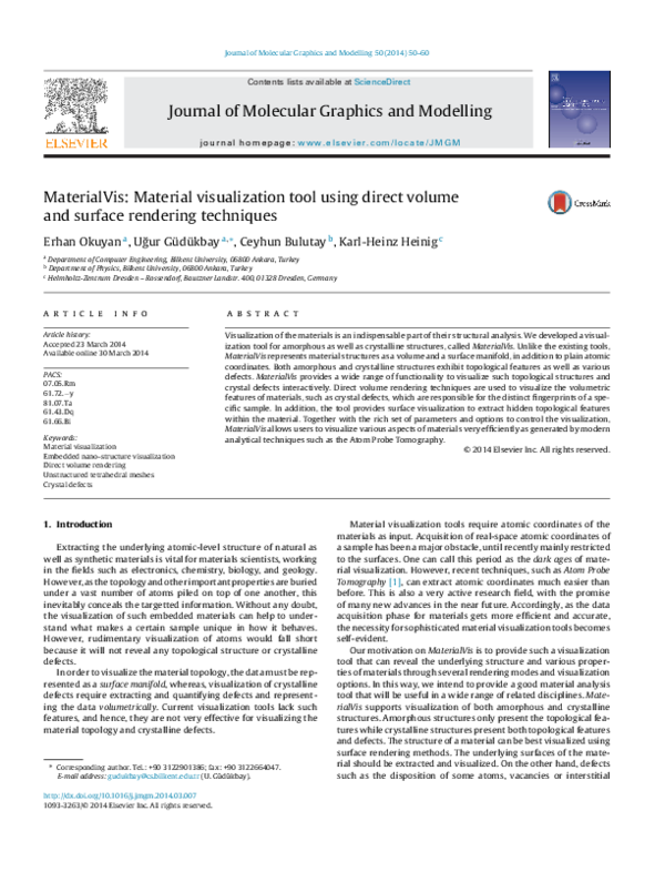 (PDF) MaterialVis: Material visualization tool using direct volume and ...