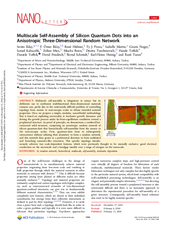 (PDF) Multiscale Self-Assembly of Silicon Quantum Dots into an ...