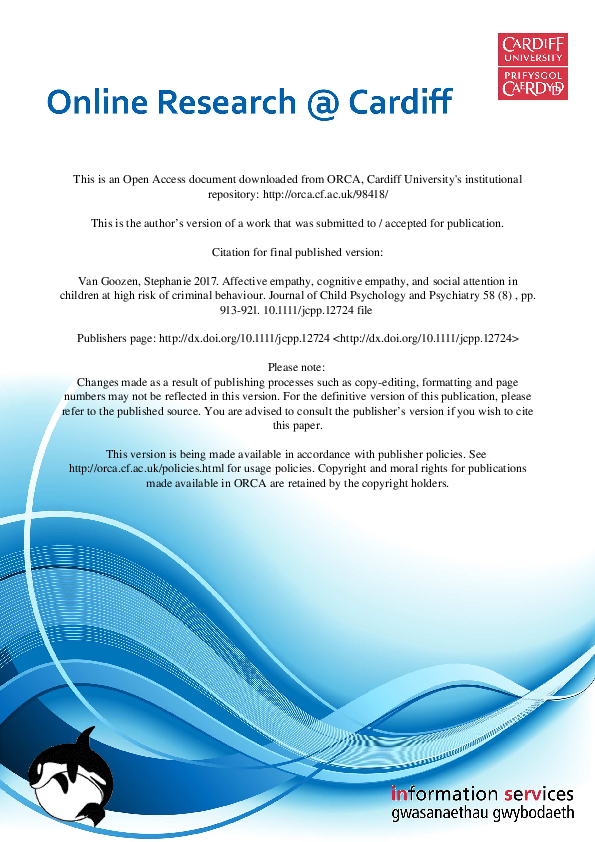 (PDF) Affective empathy, cognitive empathy and social attention in ...