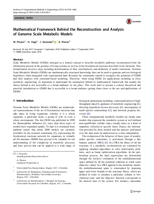 (PDF) Mathematical Framework Behind the Reconstruction and Analysis of ...