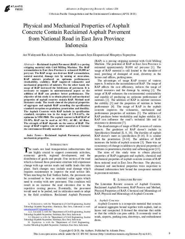 (PDF) Physical and Mechanical Properties of Asphalt Concrete Contain ...