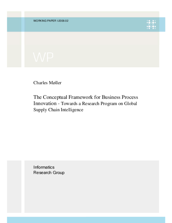 (PDF) The conceptual framework for business process innovation: Towards ...