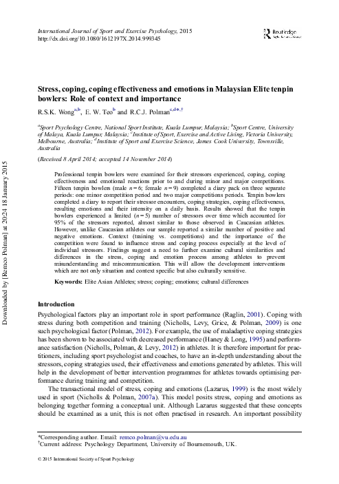 (PDF) International Journal of Sport and Exercise Psychology