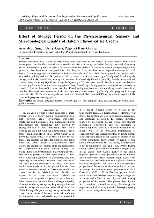 (PDF) Effect of Storage Period on the Physicochemical, Sensory and ...