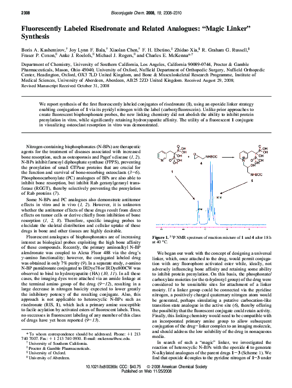 (PDF) Fluorescently labeled risedronate and related analogs: Design and ...