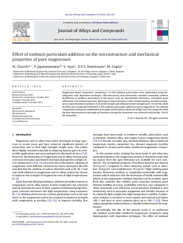 (PDF) Effect of niobium particulate addition on the microstructure and ...