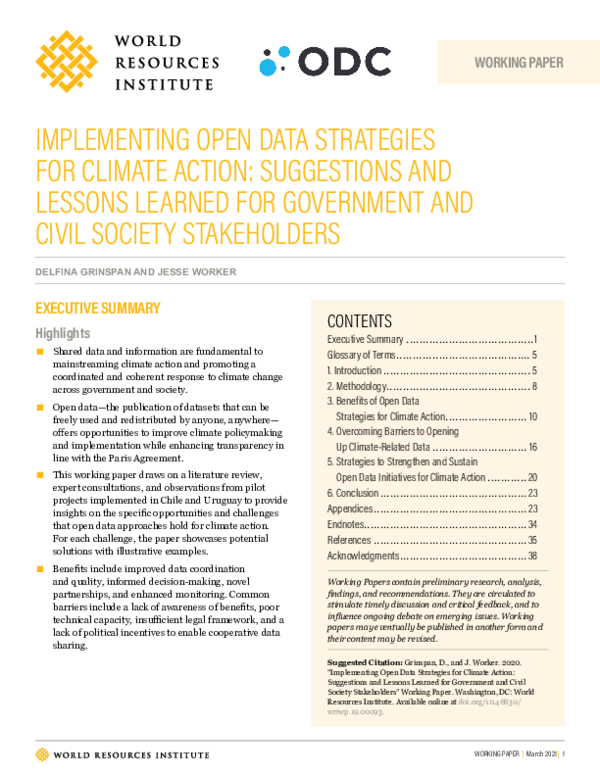 (PDF) Implementing Open Data Strategies for Climate Action: Suggestions ...