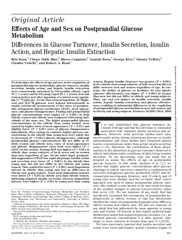 (PDF) Effects of age and sex on postprandial glucose metabolism ...