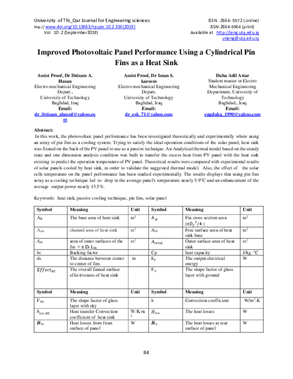 (PDF) S-Shaped Pin-Fins for Enhancement of Overall Performance of the ...