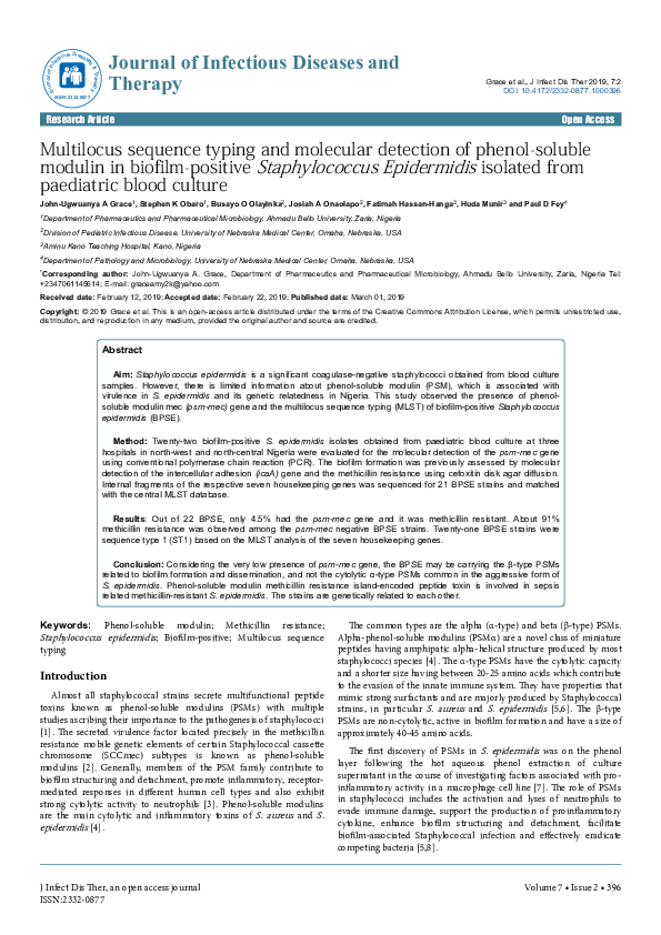 (PDF) Multilocus Sequence Typing and Molecular Detection of Phenol ...