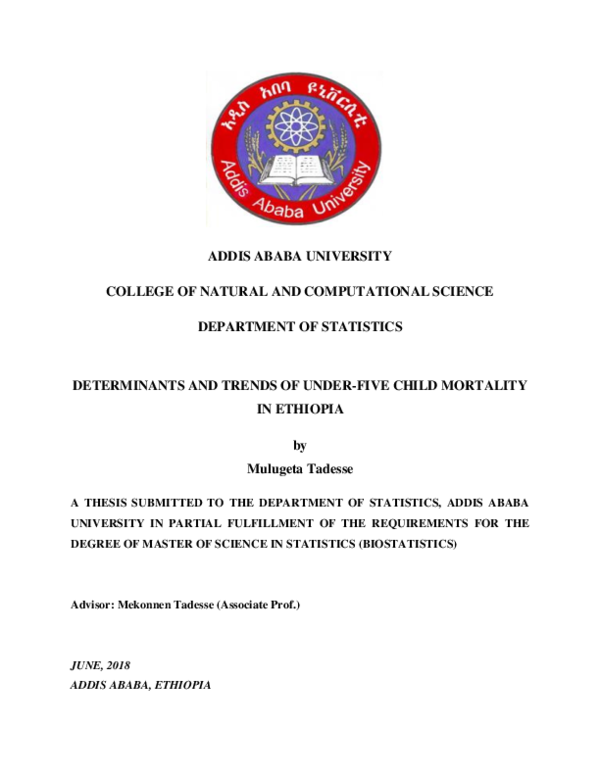 (PDF) Determinants and Trends of Under-Five Child Mortality in Ethiopia