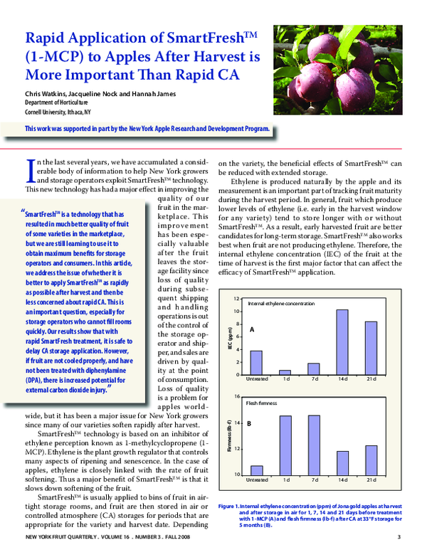 (PDF) Rapid Application of SmartFresh TM (1-MCP) to Apples After ...