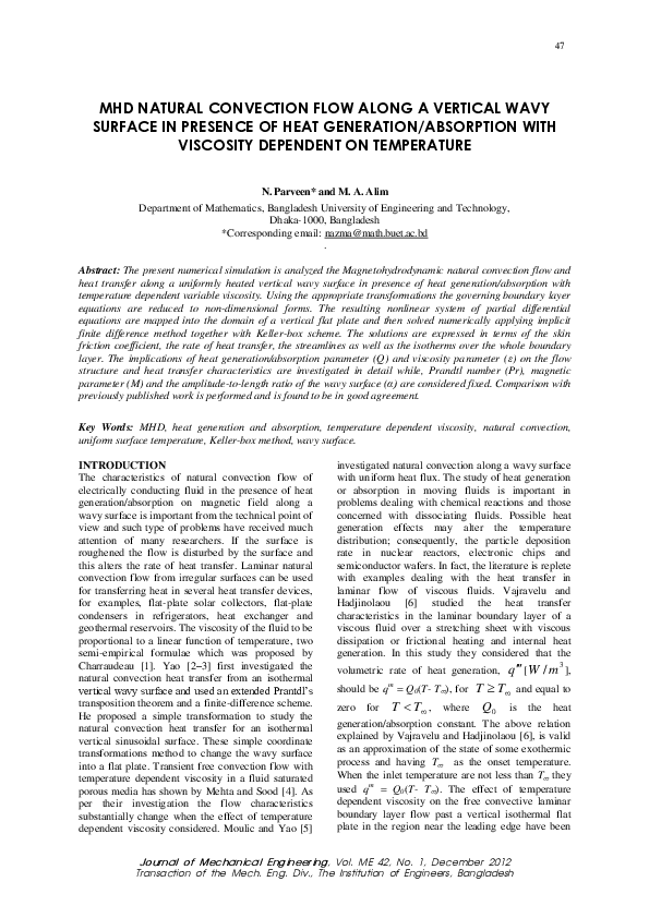 (PDF) MHD Natural Convection Flow Along a Vertical Wavy Surface in ...