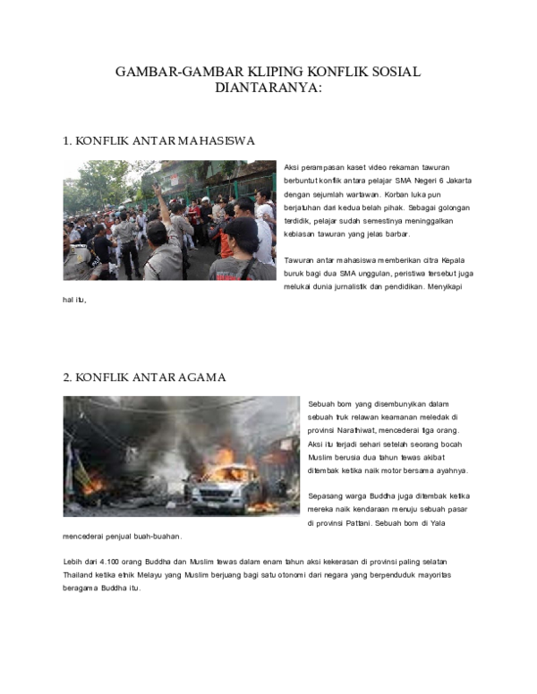 (DOC) Kliping konflik sosial