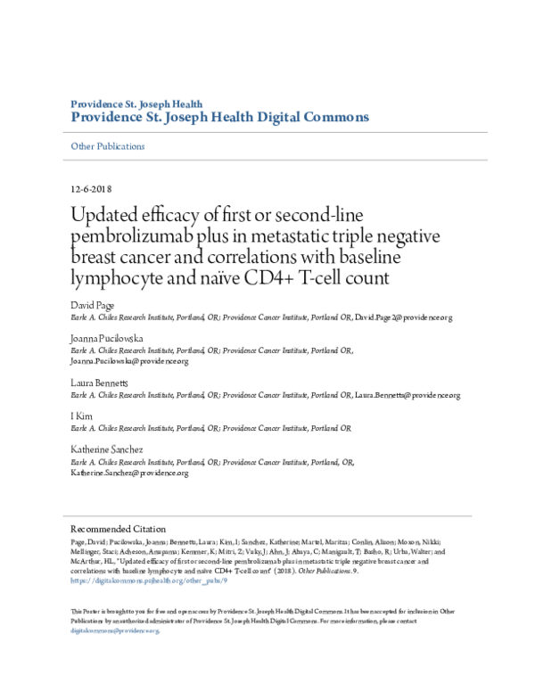 (PDF) Updated efficacy of first or second-line pembrolizumab plus in ...