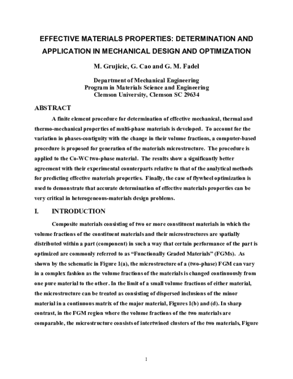 (PDF) Effective Materials Properties: Determination and Application in ...
