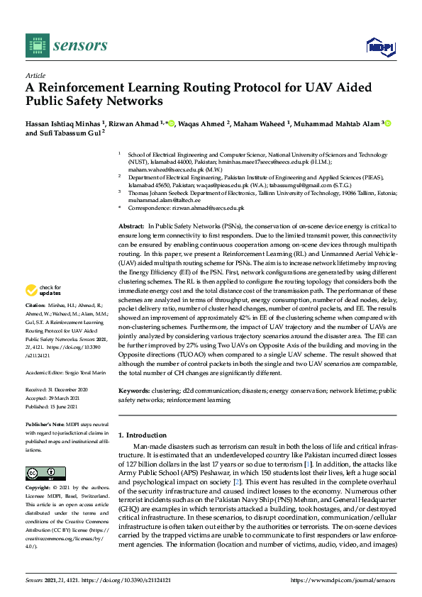 (PDF) A Reinforcement Learning Routing Protocol for UAV Aided Public ...
