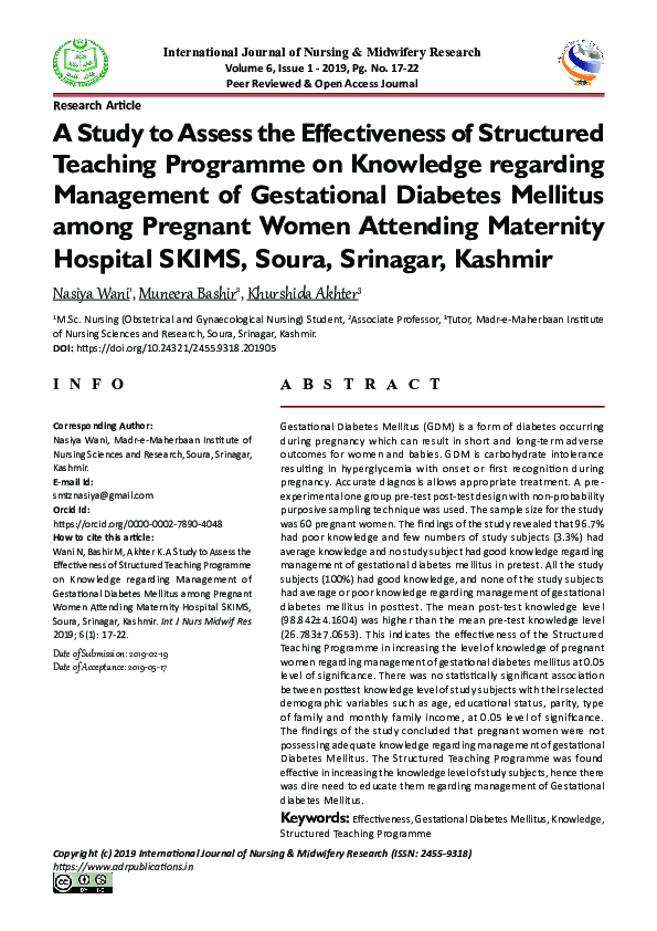 (PDF) A Study to Assess the Effectiveness of Structured Teaching ...