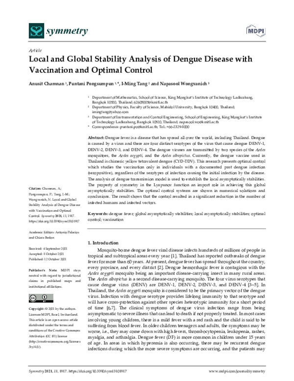 (PDF) Local and Global Stability Analysis of Dengue Disease with ...