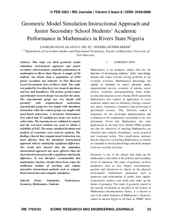 pdf-geometric-model-simulation-instructional-approach-and-junior-secondary-school-students
