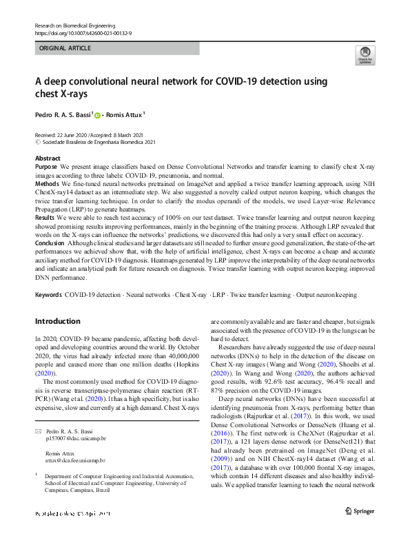 (PDF) A Deep Convolutional Neural Network for COVID-19 Detection Using ...