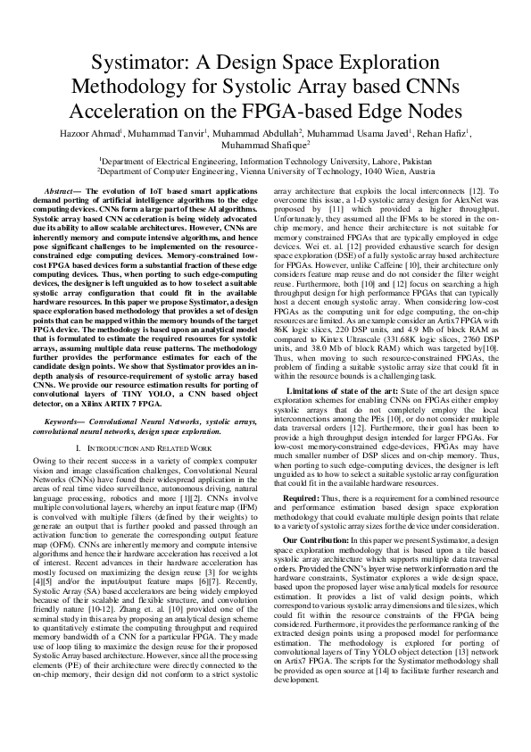 (PDF) Systimator: A Design Space Exploration Methodology for Systolic ...
