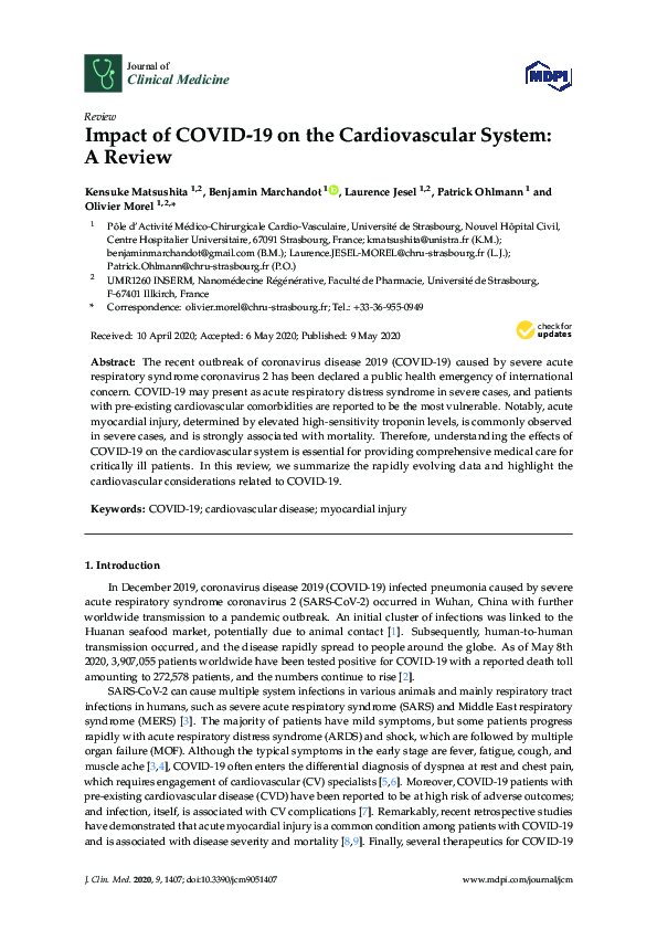 (PDF) Impact of COVID-19 on the Cardiovascular System: A Review