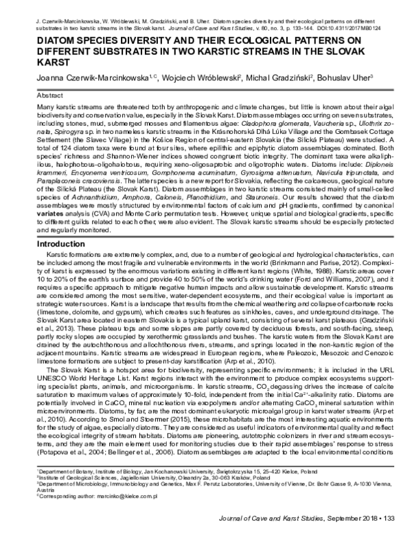 (PDF) Diatom species diversity and their ecological patterns on ...