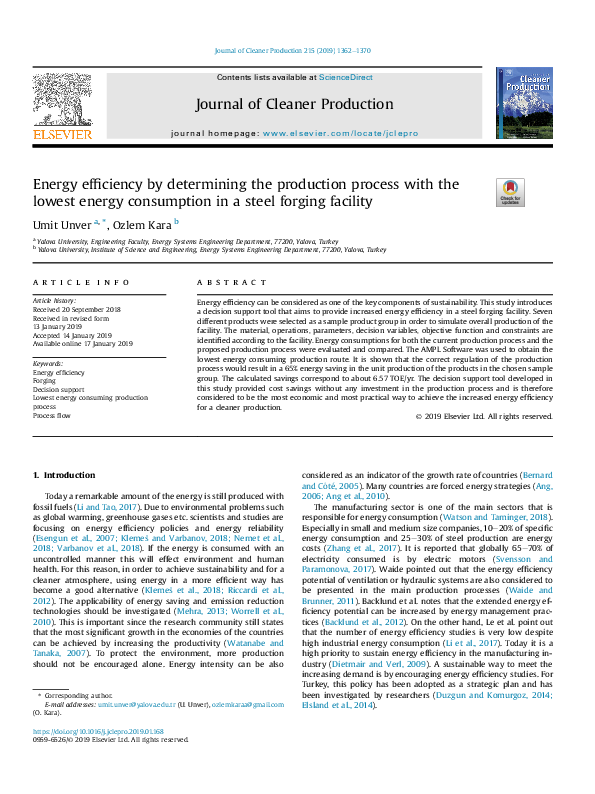 (PDF) Energy Efficiency by Determining the Production Process with the ...