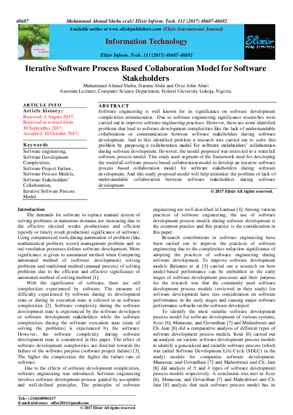 (PDF) Iterative Software Process Based Collaboration Model for Software ...