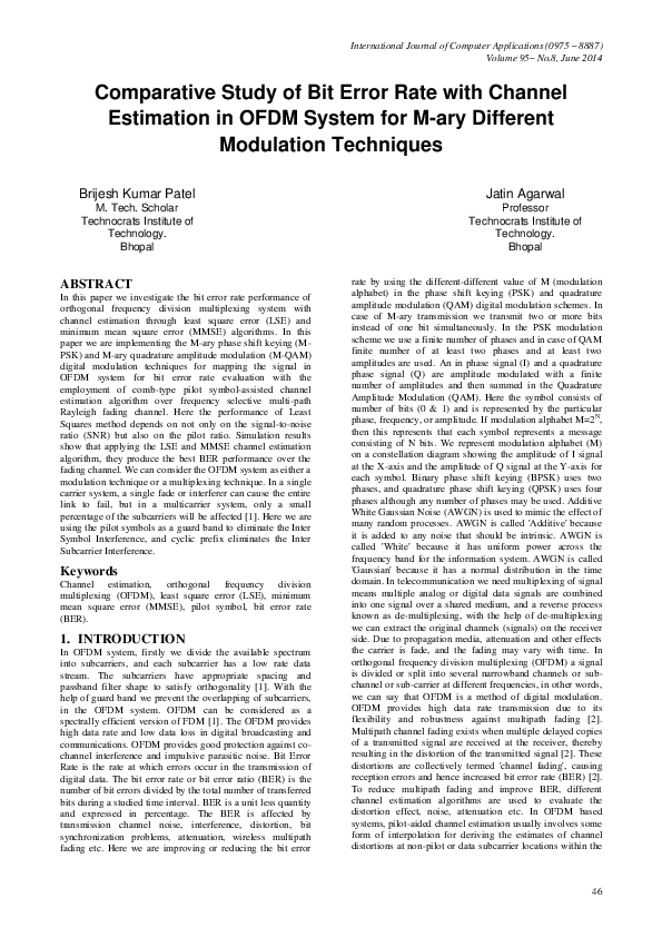 (PDF) Comparative Study of Bit Error Rate with Channel Estimation in ...