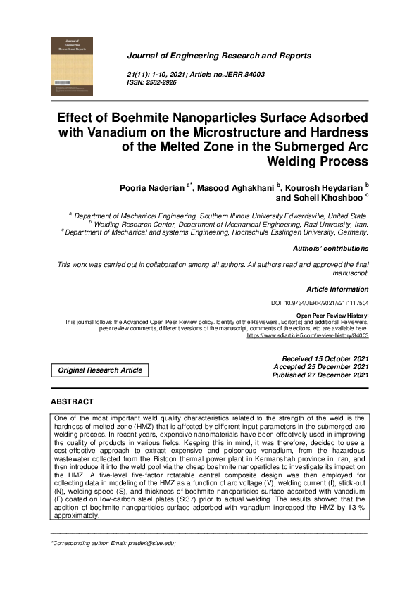 (PDF) Effect of Boehmite Nanoparticles Surface Adsorbed with Vanadium ...