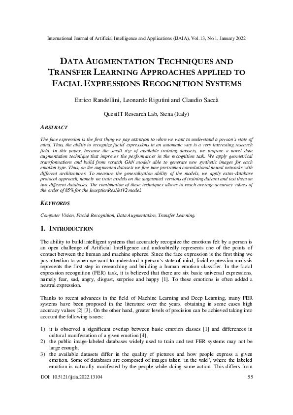 (PDF) Data Augmentation Techniques and Transfer Learning Approaches ...