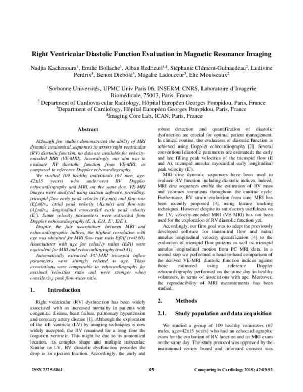 (PDF) Right ventricular diastolic function evaluation in magnetic ...