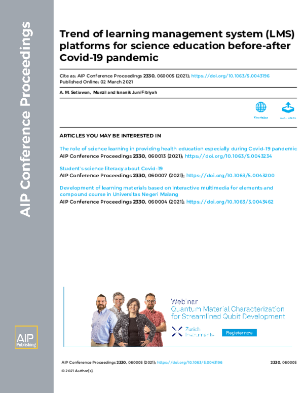 (PDF) Trend of learning management system (LMS) platforms for science ...