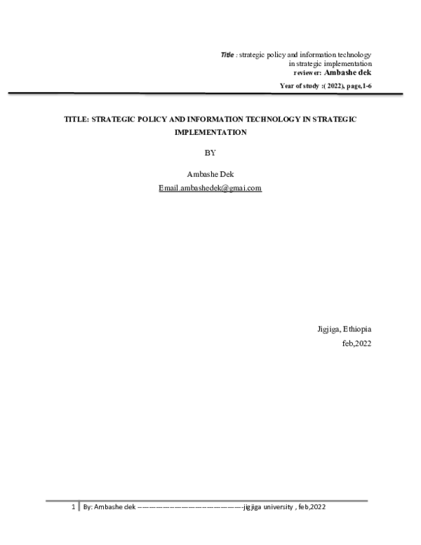 (DOC) STRATEGIC POLICY AND INFORMATION TECHNOLOGY IN STRATEGIC ...